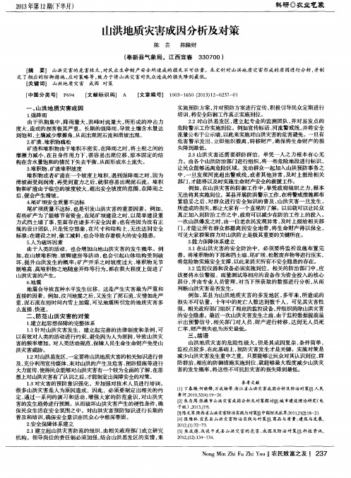 山洪地质灾害成因分析及对策
