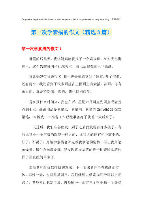 第一次学素描的作文(精选3篇)