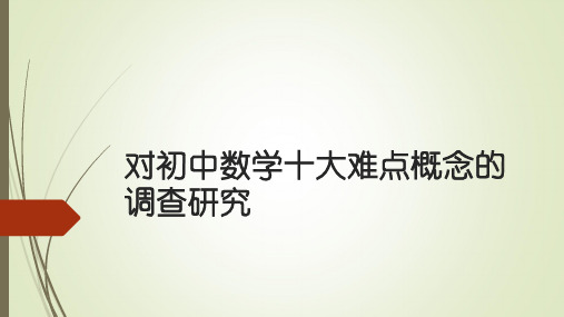 开题报告 - 对初中数学十大难点概念的调查研究