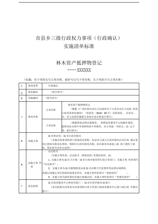 三级行政权力事项(行政确认)