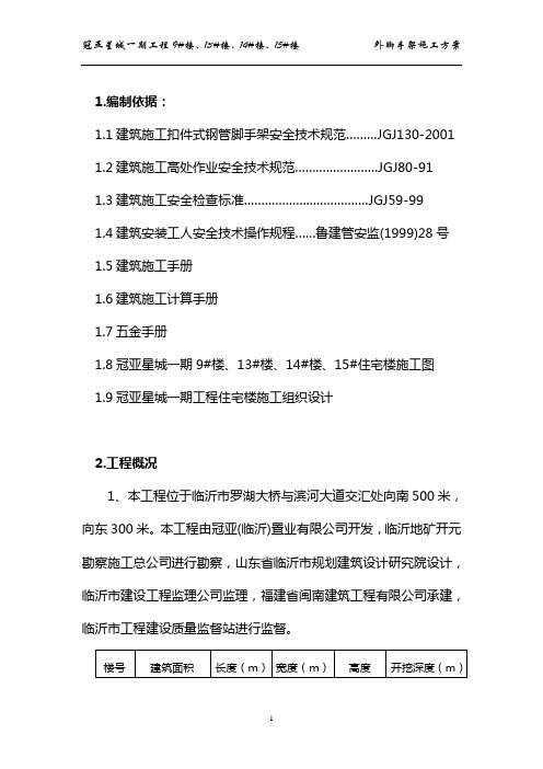 11外脚手架(挑架)施工方案