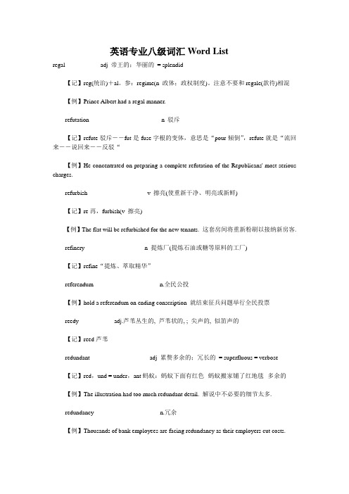 英语专业八级词汇Word List