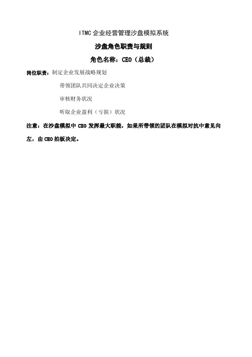 ITMC企业经营管理沙盘模拟系统