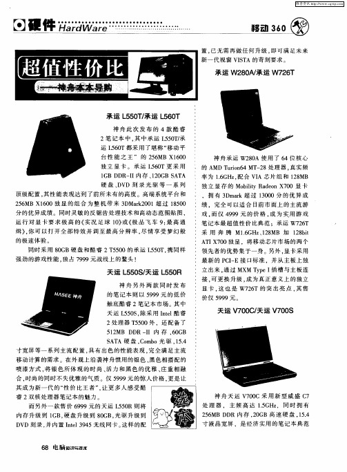 超值性价比——神舟本本导购