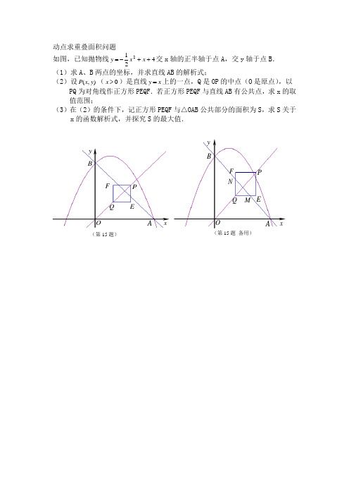 动点求重叠面积问题