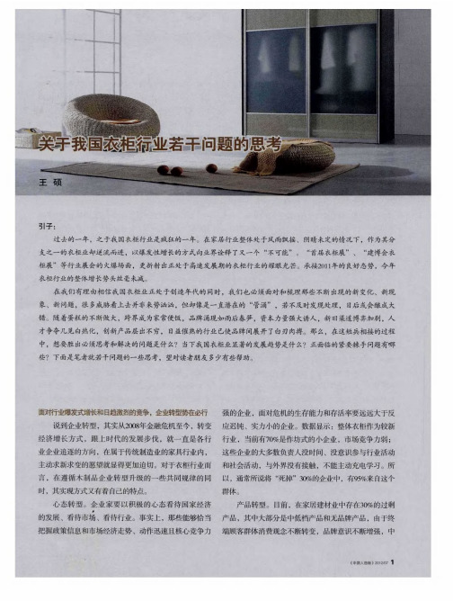 关于我国衣柜行业若干问题的思考