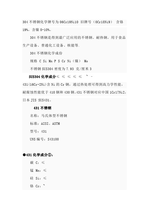 不锈钢化学牌号为06Cr19Ni10 旧牌号