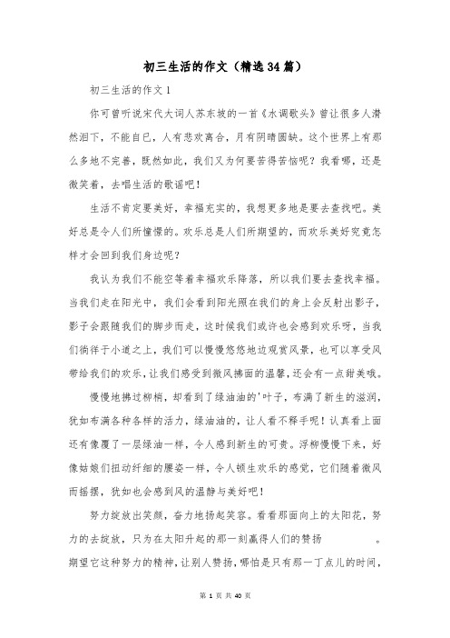 初三生活的作文(精选34篇)