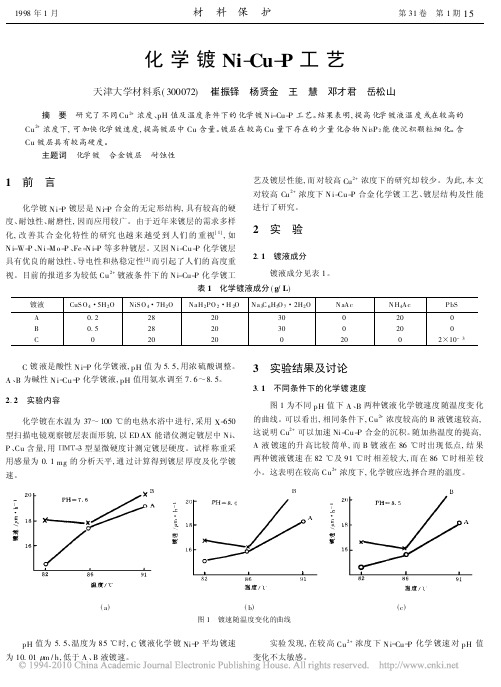 化学镀Ni_Cu_P工艺