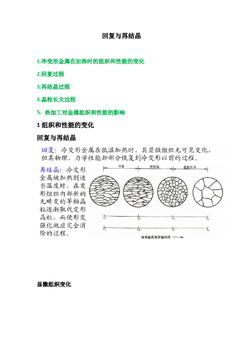 第六讲回复与再结晶讲述