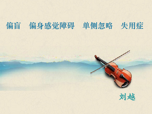 偏盲--偏身感觉障碍--单侧忽略--失认证教学文稿