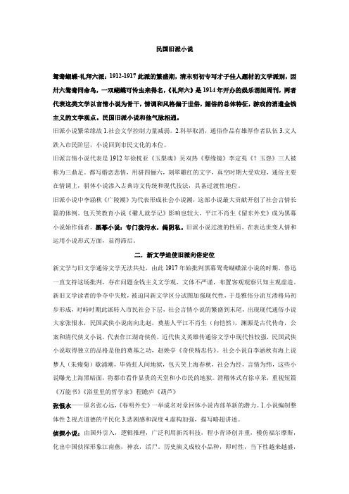 民国旧派小说