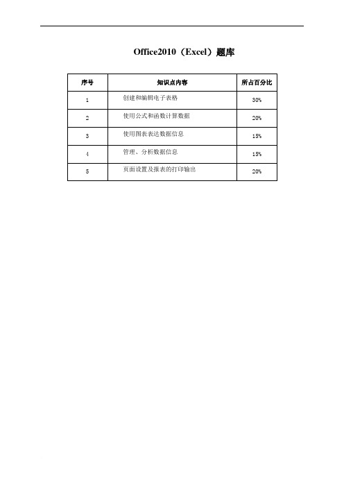 CEAC OFFICE(EXCEL)EXCEL+2010题库+-