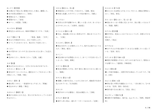 日语一级单词