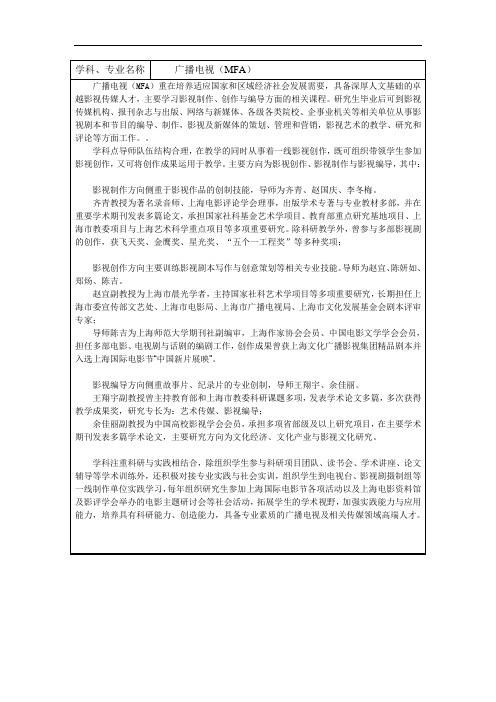 2021年上海师范大学研究生135105广播电视