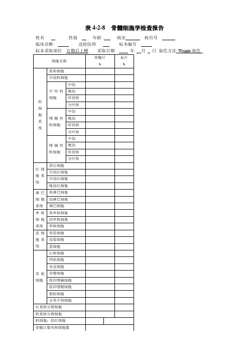 骨髓细胞学检查报告