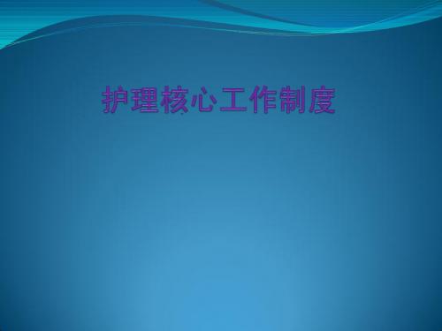 护理核心工作制度(2014.1.2)