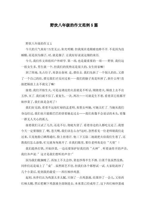 野炊八年级的作文范例5篇