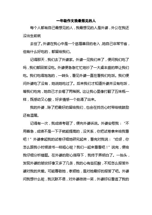 一年级作文我最想见的人