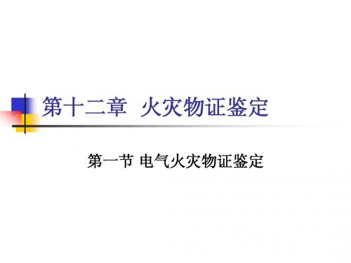 第十二章 火灾物证鉴定