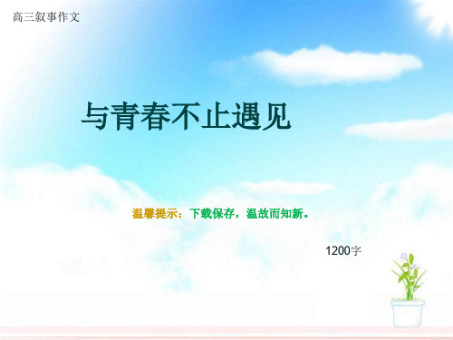 高三叙事作文《与青春不止遇见》1200字