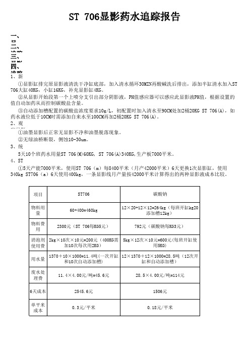 15、阻焊新显影药水报告