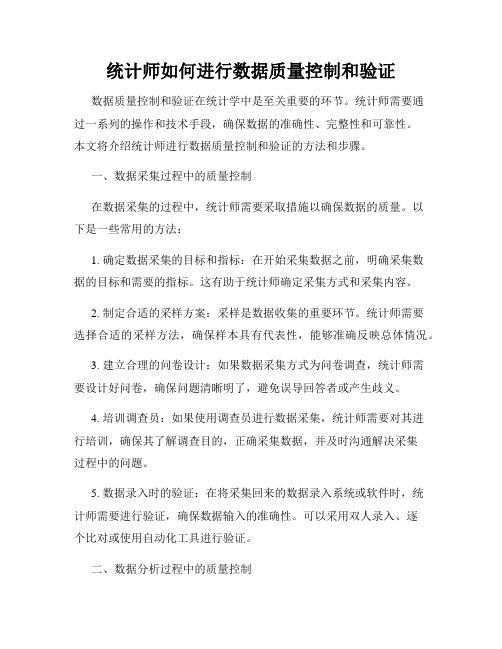 统计师如何进行数据质量控制和验证