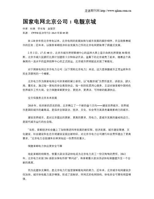 国家电网北京公司：电靓京城