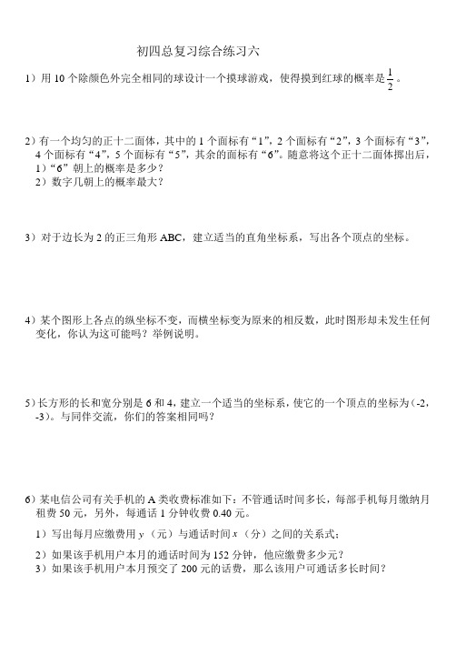 初四总复习综合训练六