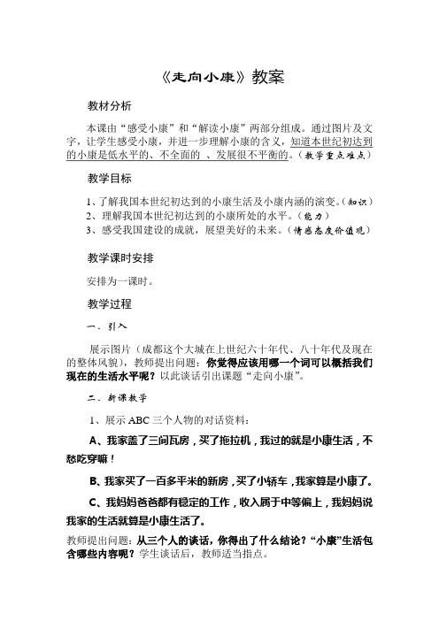 《走向小康》教案