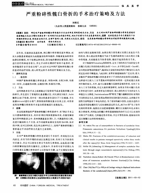 严重粉碎性髋臼骨折的手术治疗策略及方法