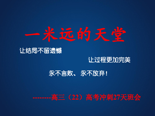 主题班会：高考前30天冲刺动员ppt课件