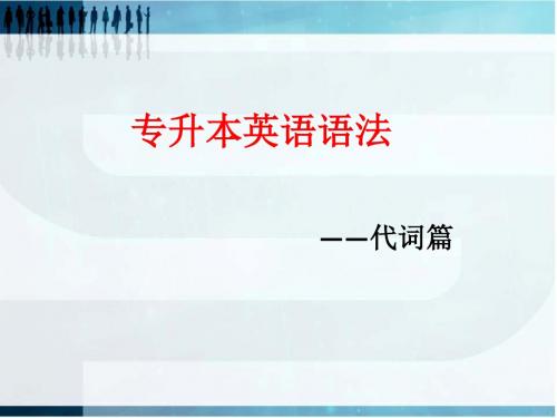2  代词—专升本英语语法