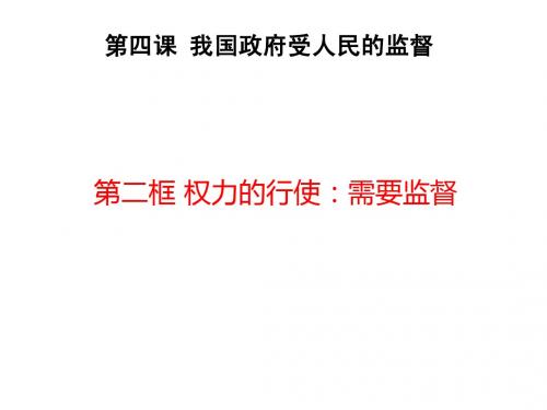 4.2 权力的行使：需要监督