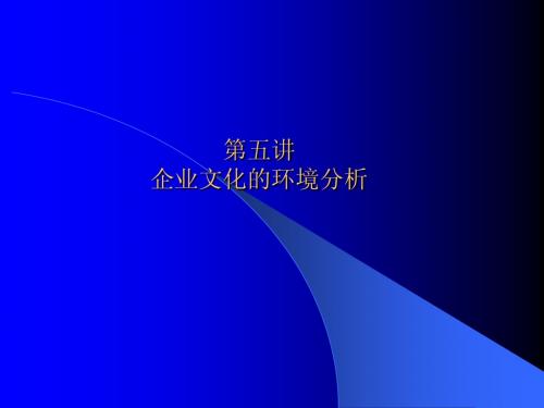 第五讲企业文化的环境分析