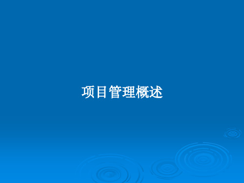 项目管理概述PPT教案