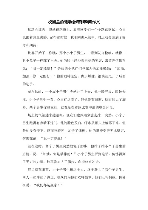 校园里的运动会精彩瞬间作文精选10篇
