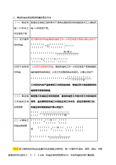 确定机械台班定额消耗量的基本方法