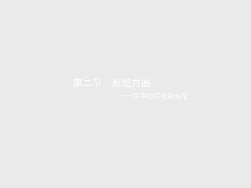 【课堂设计】高二语文人教选修《语言文字应用》课件3.2 规矩方圆——汉字的简化和规范