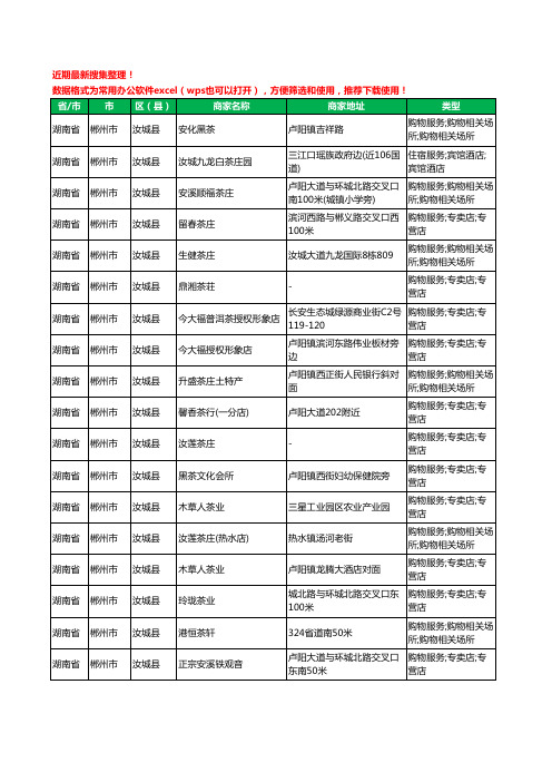 2020新版湖南省郴州市汝城县茶庄工商企业公司商家名录名单黄页联系方式大全25家