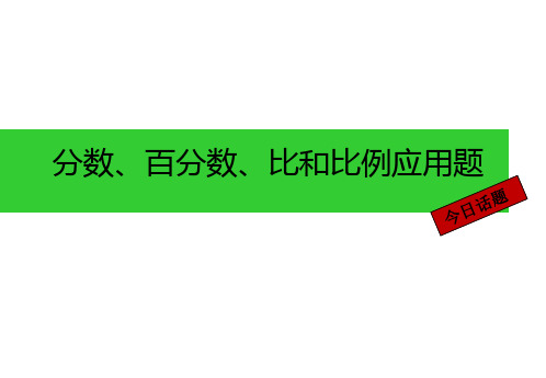 六年级期末分数、百分数、比和比例应用题复习-PPT