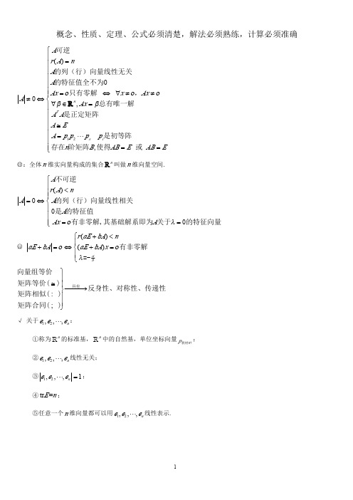 线性代数终极笔记(超级棒)