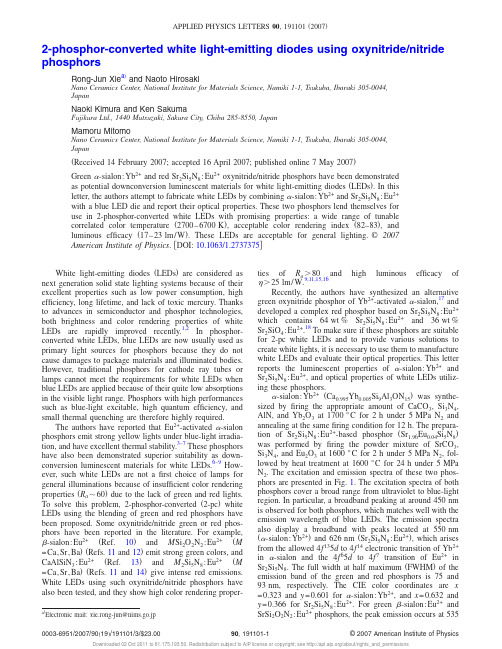 phosphor-converted white light-emitting diodes using oxynitridenitride