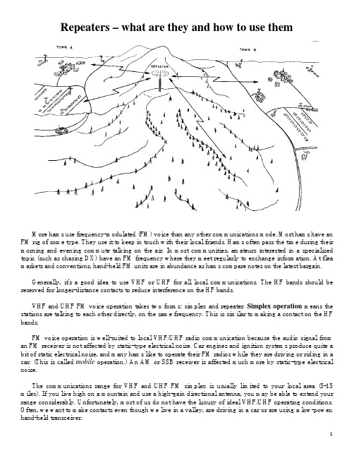 业余无线电基础知识--1 中继器--它们是什么以及如何使用它们说明书