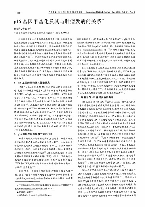 p16基因甲基化及其与肿瘤发病的关系
