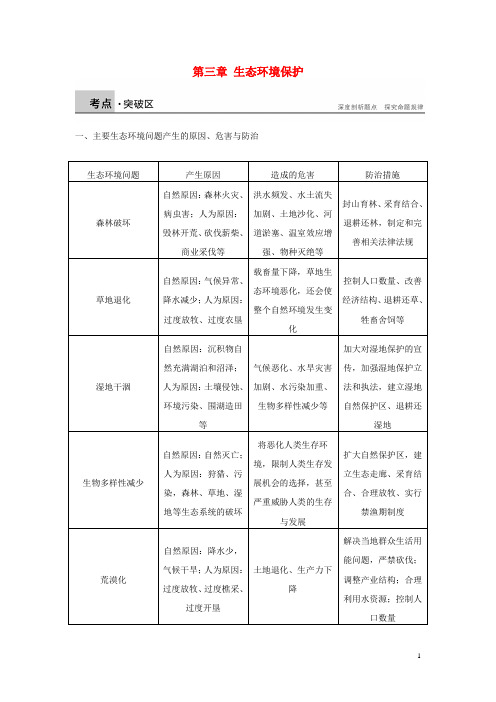 新高中地理 第三章 生态环境保护 期末复习提升学案 湘
