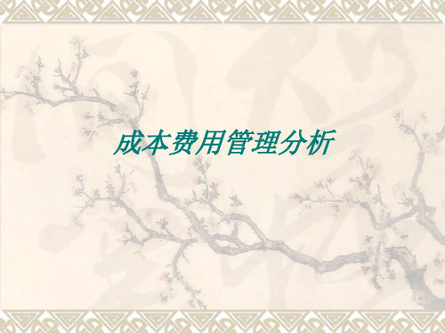 成本费用管理讲座ppt课件