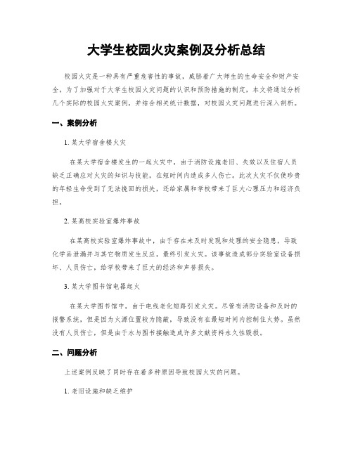 大学生校园火灾案例及分析总结