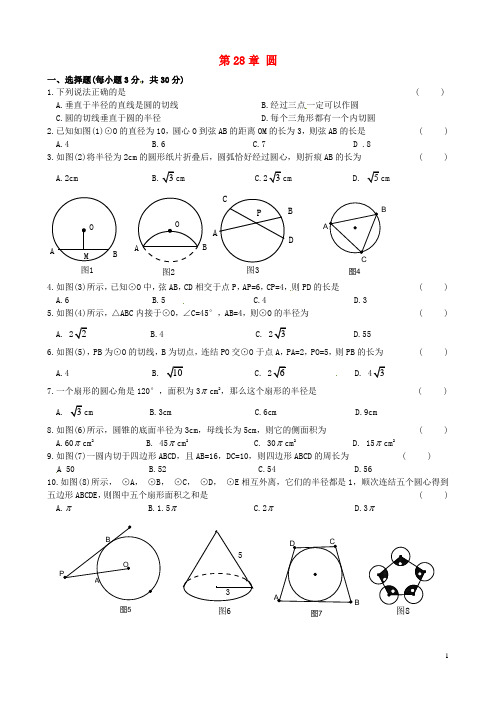 九年级数学下册 第28章 圆综合能力过关试卷 华东师大版