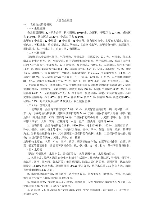大邑农业概况